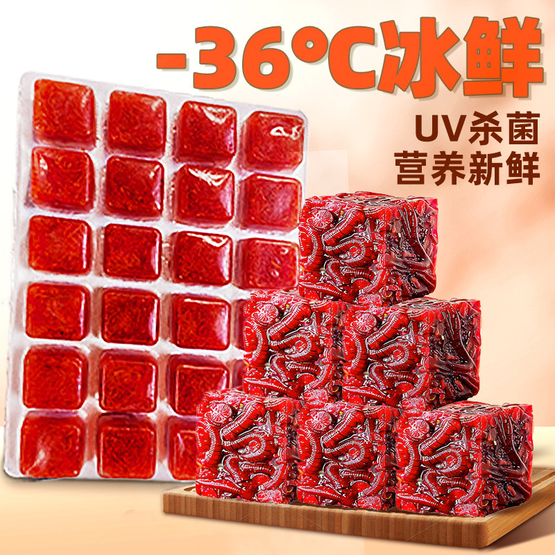 冰冻红虫鱼食冷冻干红线虫小六角恐龙雷龙鱼饲料锦鲤七彩神仙鱼粮