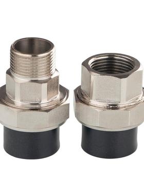 Pe不锈钢内外线管接头Ppr螺纹64分钟1英寸Dn202532灰色热熔外齿