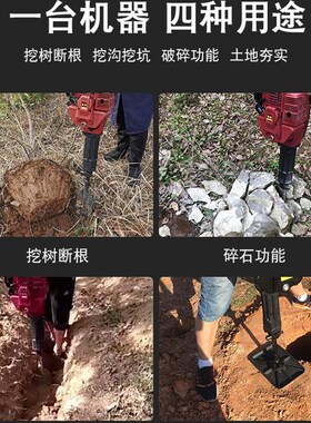 德国进口汽油镐挖树机小型栽树挖坑机起树机起苗机起土球移树神器