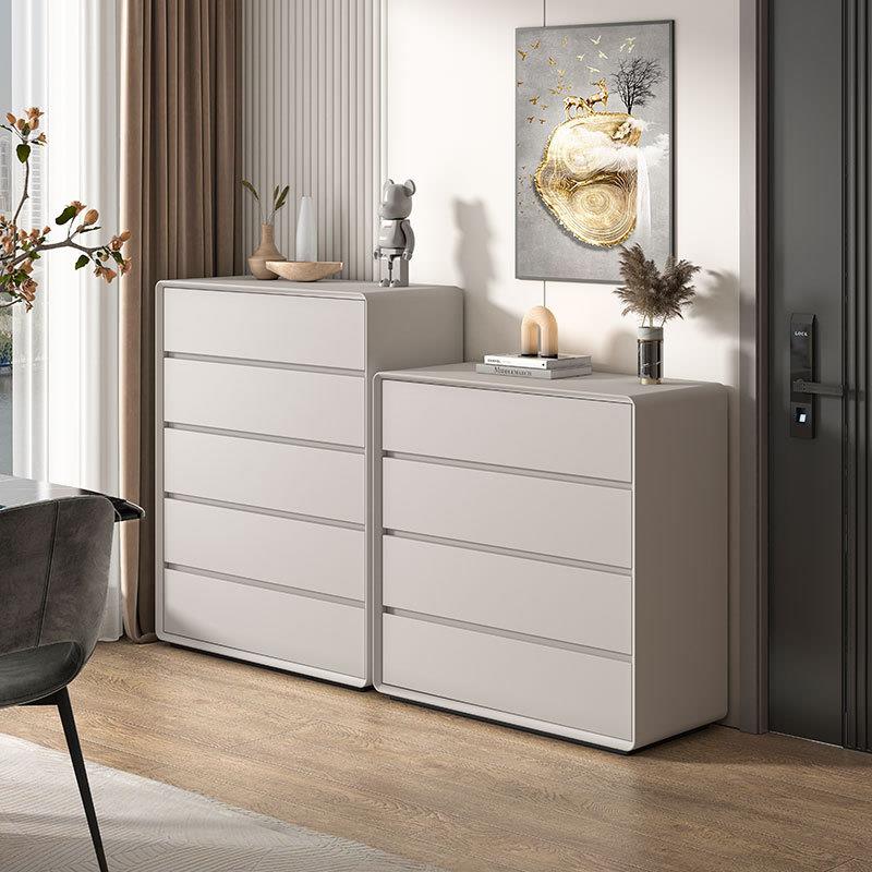 源头奶油风实木斗柜现代简约靠墙五斗柜家用客厅柜抽屉收纳卧室储