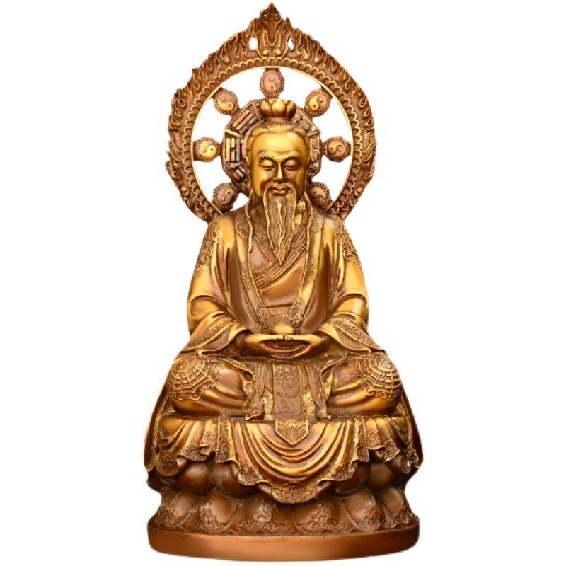 三清道祖神像纯铜元始灵宝道德天尊上清玉清太清太上老君祖师摆件