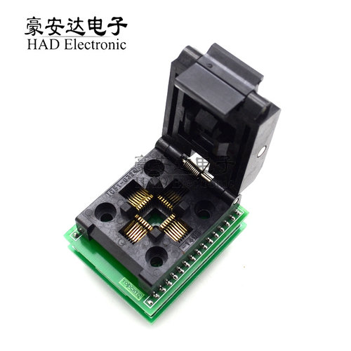 QFP32转DIP32 烧录座 TQFP32 FQFP32 0.8引脚间距 翻盖编程座