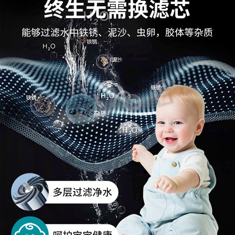 德国宇猫免更换滤芯厨房水龙头滤口可使用万通用防溅自来水净化神