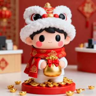 玻璃钢雕新年福娃公仔摆件商场吉祥物装饰户外园林景观大型摆件