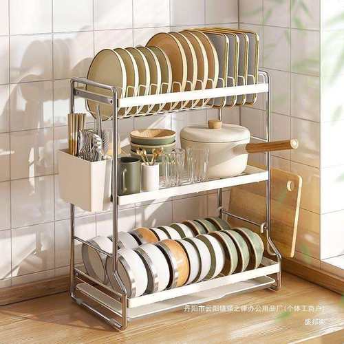 碗碟收纳架厨房置物架多功能放碗架碗筷收纳盒柜碗盘沥水架无