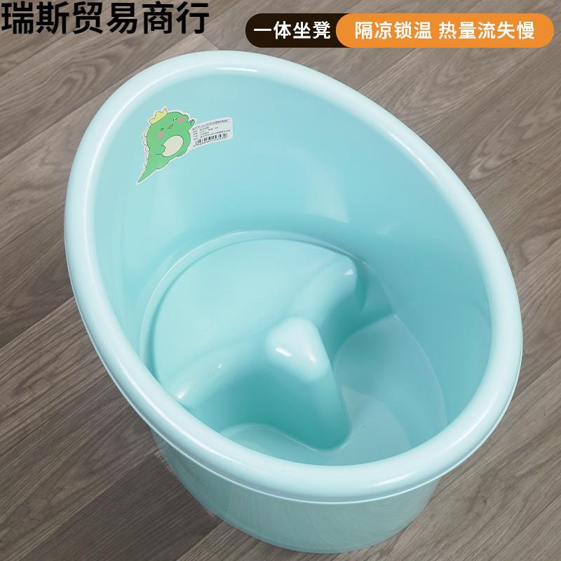 婴儿洗澡盆儿童泡澡桶宝宝洗澡沐浴桶可坐家用加厚大号浴盆高坐凳