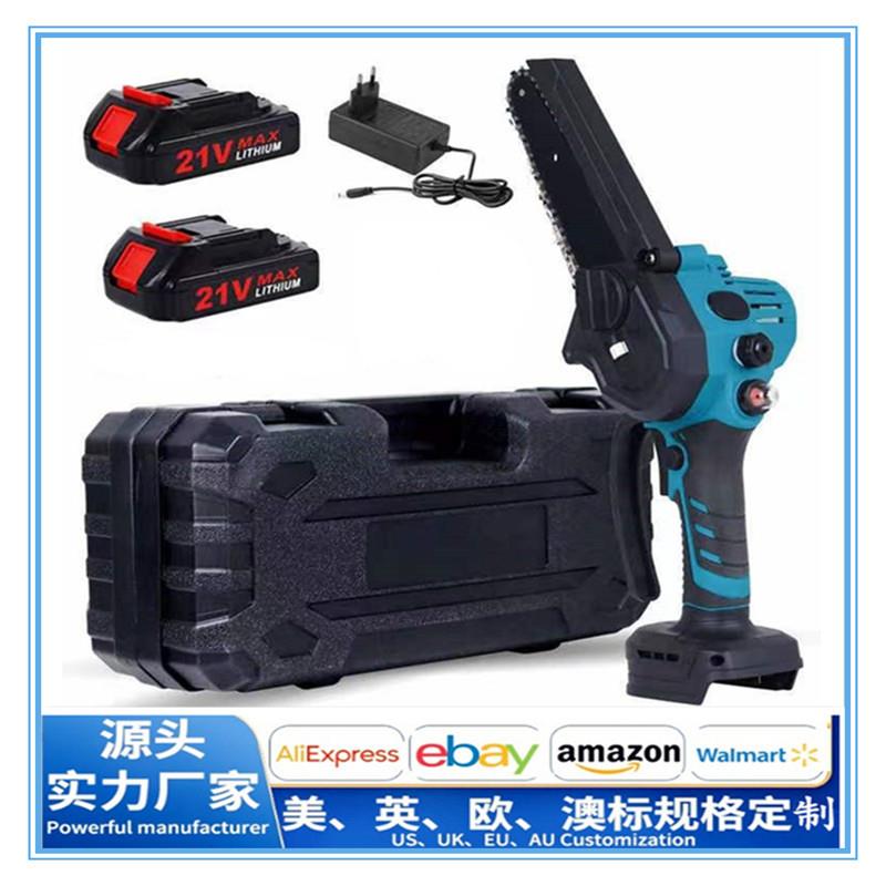 6寸无刷带数显手持21v有刷锂电家用单手锯户外伐木无线手电锯电链