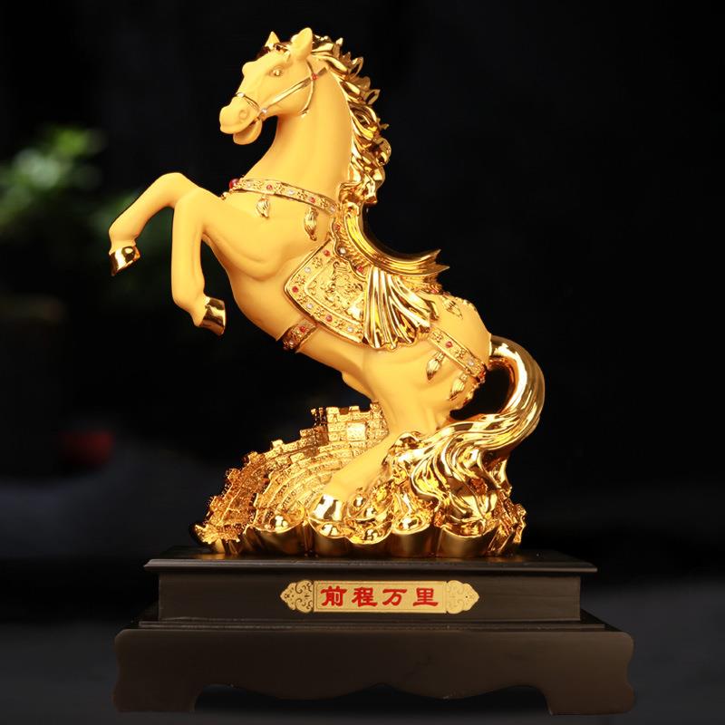 树脂工艺品马摆件创意中式立式战马家居客厅电视柜办公室装饰摆设