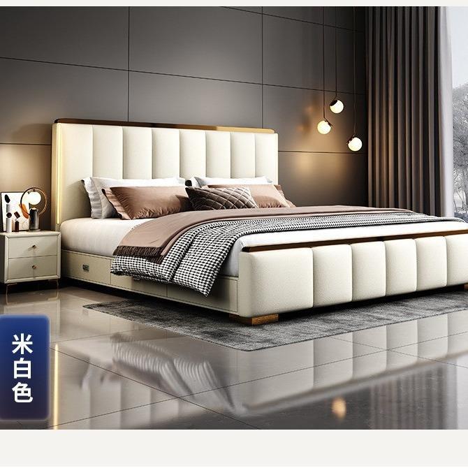 轻奢主卧大床双人床1.8x2米床头床主卧1.5米卧室家用婚床