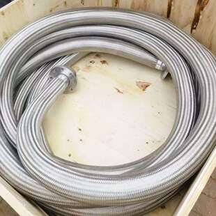金属软管304不锈钢波纹管DN200不锈钢软管法兰式编织软管钢丝软管