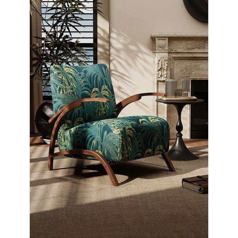 酒店客厅单人沙发椅中古风复刻设计师创意法式复古奶油风休闲椅