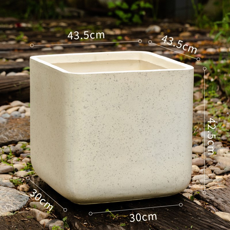 正方形镁泥花盆j北欧大号口径水泥简约方盆龙血树龟背竹绿植盆景