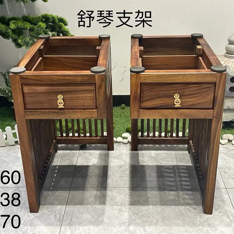 胡桃木大板柜子支架桌脚原t木实木桌腿一门一抽一对书桌脚办公桌