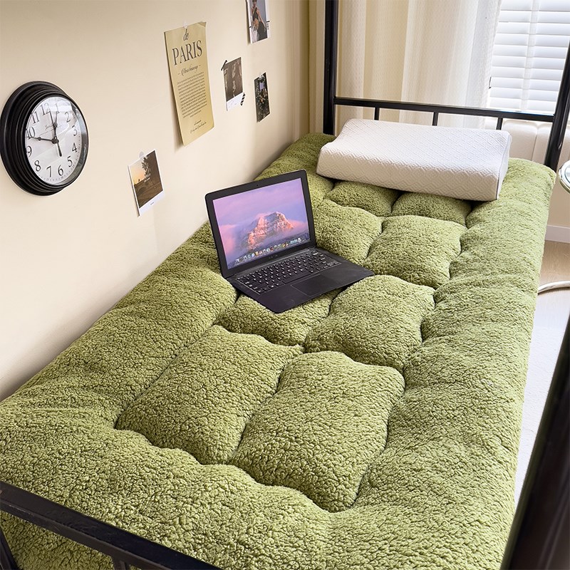 厚生可叠宿绒单人褥m上床垫软羔垫羊垫舍加子季床子学冬折铺垫下
