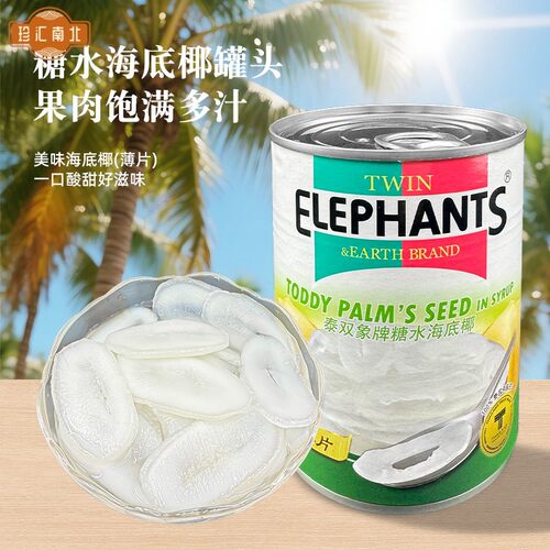 泰国海底椰罐头565g水果椰片白玉丹进口甜品原料海椰皇煲汤商用