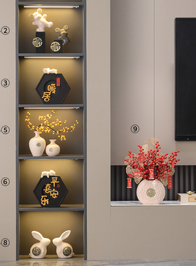 新中式家居玄关暖居摆件客厅电B视柜高档轻奢风办公室酒柜装饰品