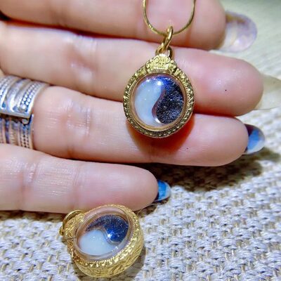 25黑白年真品纯金  3泰国佛牌壳5万喷 婆康玛
