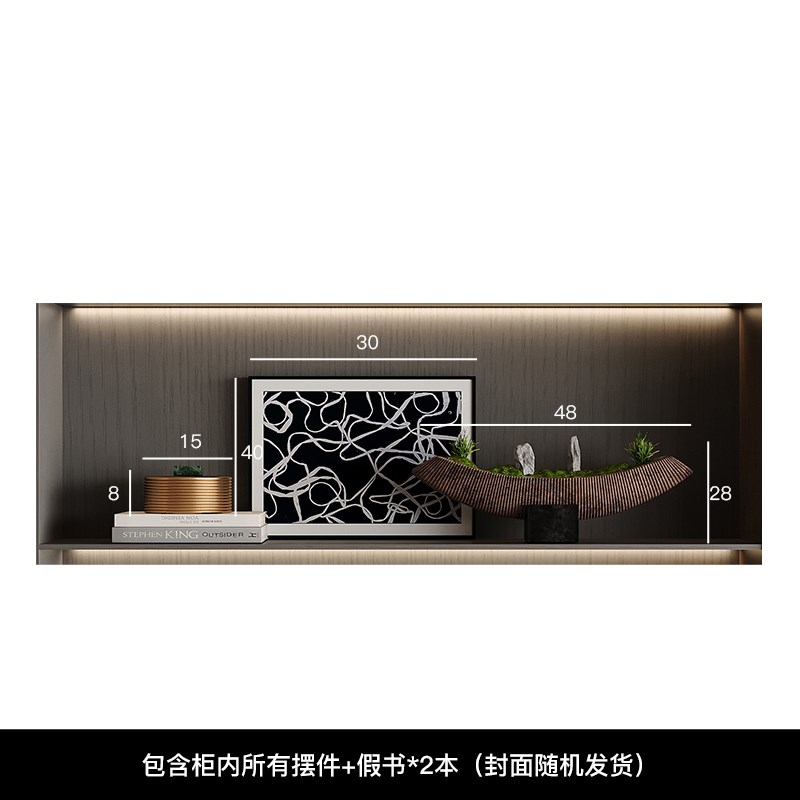 意式轻奢黑金花i器壁柜展示柜艺术品摆件餐边柜客厅办公室软装饰