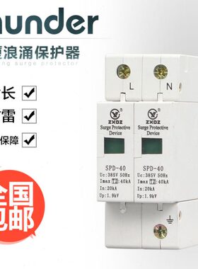K开关电A2浪涌涌/P级D极厦击避雷器中SP2202防雷泳40vC保护器家用