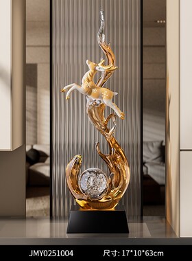 风生水起入户玄关装饰摆饰轻奢高档客厅招财电视T柜酒柜壁龛装饰