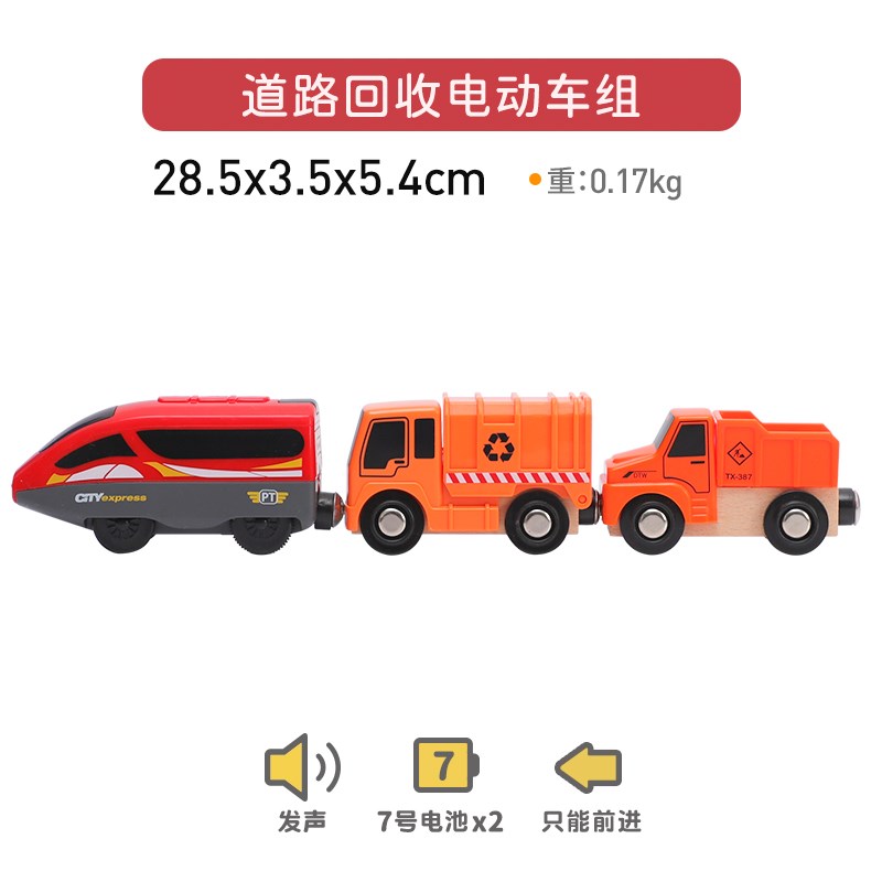 兼容BRIOg 米兔 魔洛克 电动小火车轨道磁力通用木质轨道发声发光