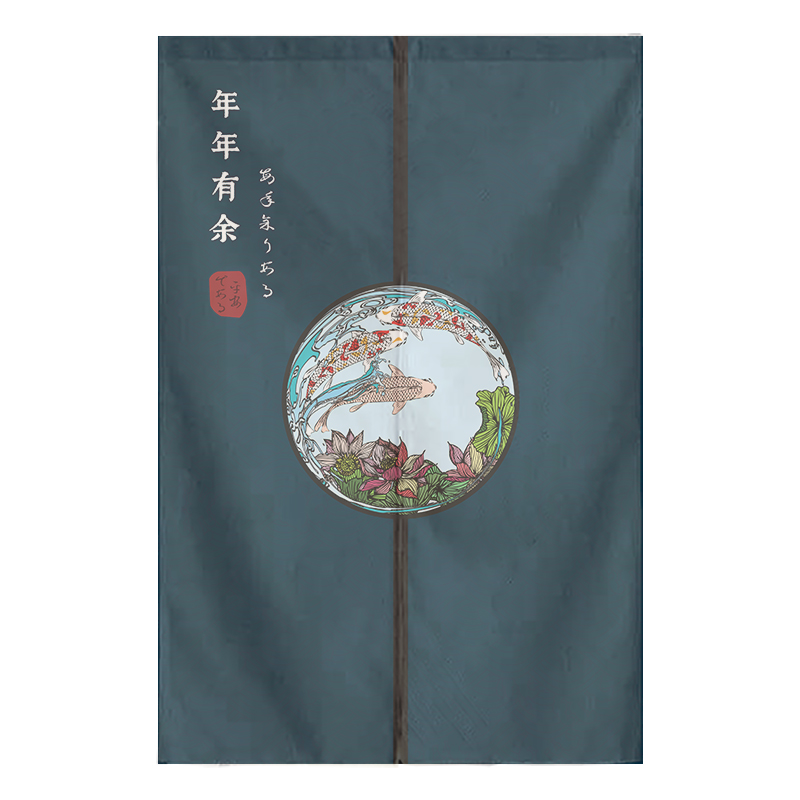 日式门帘磁铁对吸半帘对开隔断帘布艺厨房半P截短帘玄关卧室定制