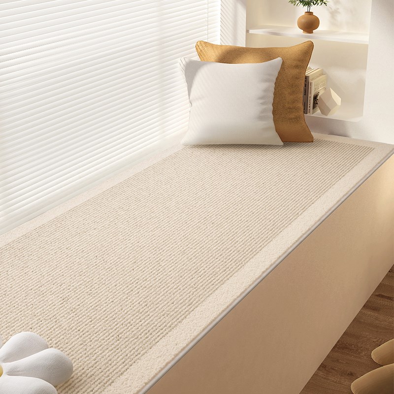 德国飘窗垫四h季通用诧寂风毛绒冬季防滑阳台垫主卧榻榻米窗台坐