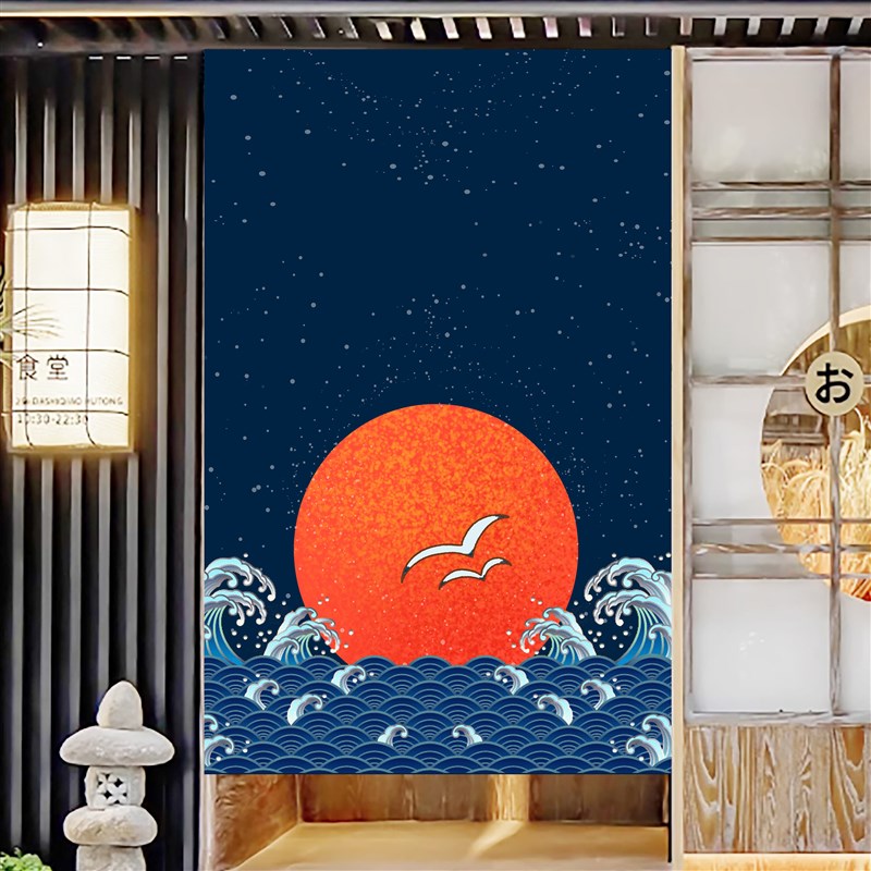 定制日式帆布门帘隔断帘卧室免打孔挂帘厨房卫生U间布艺半帘短帘