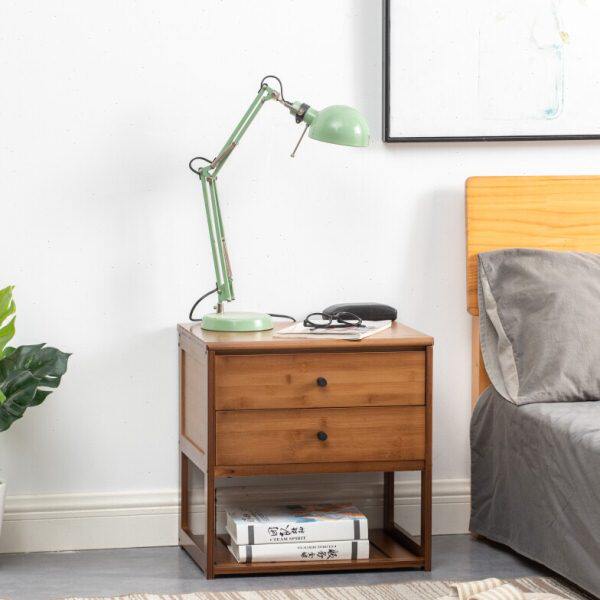 床头柜收纳柜简约现代卧室客厅抽屉柜楠竹置物架斗柜多功能储物柜