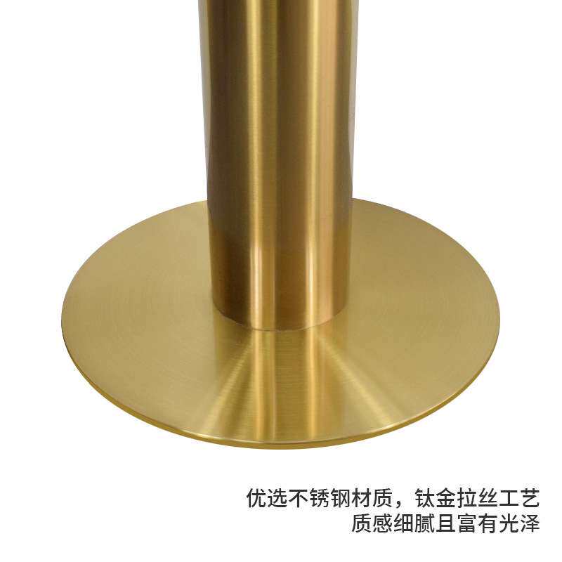 轻奢不锈钢金色餐桌脚酒瓶状中柱圆形底盘酒店五金桌子腿配件工厂
