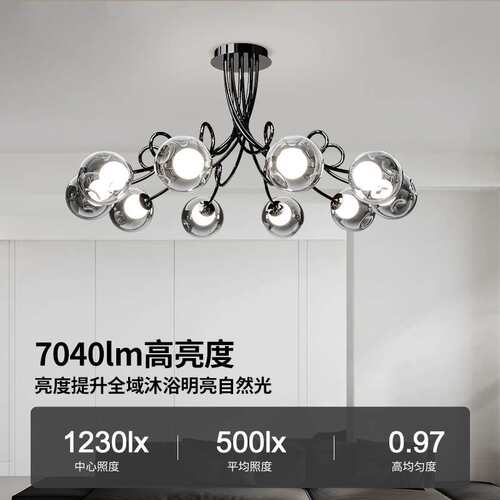 客厅吊灯意式极简2025新款护眼轻奢大气设计别墅大厅主灯中山灯具