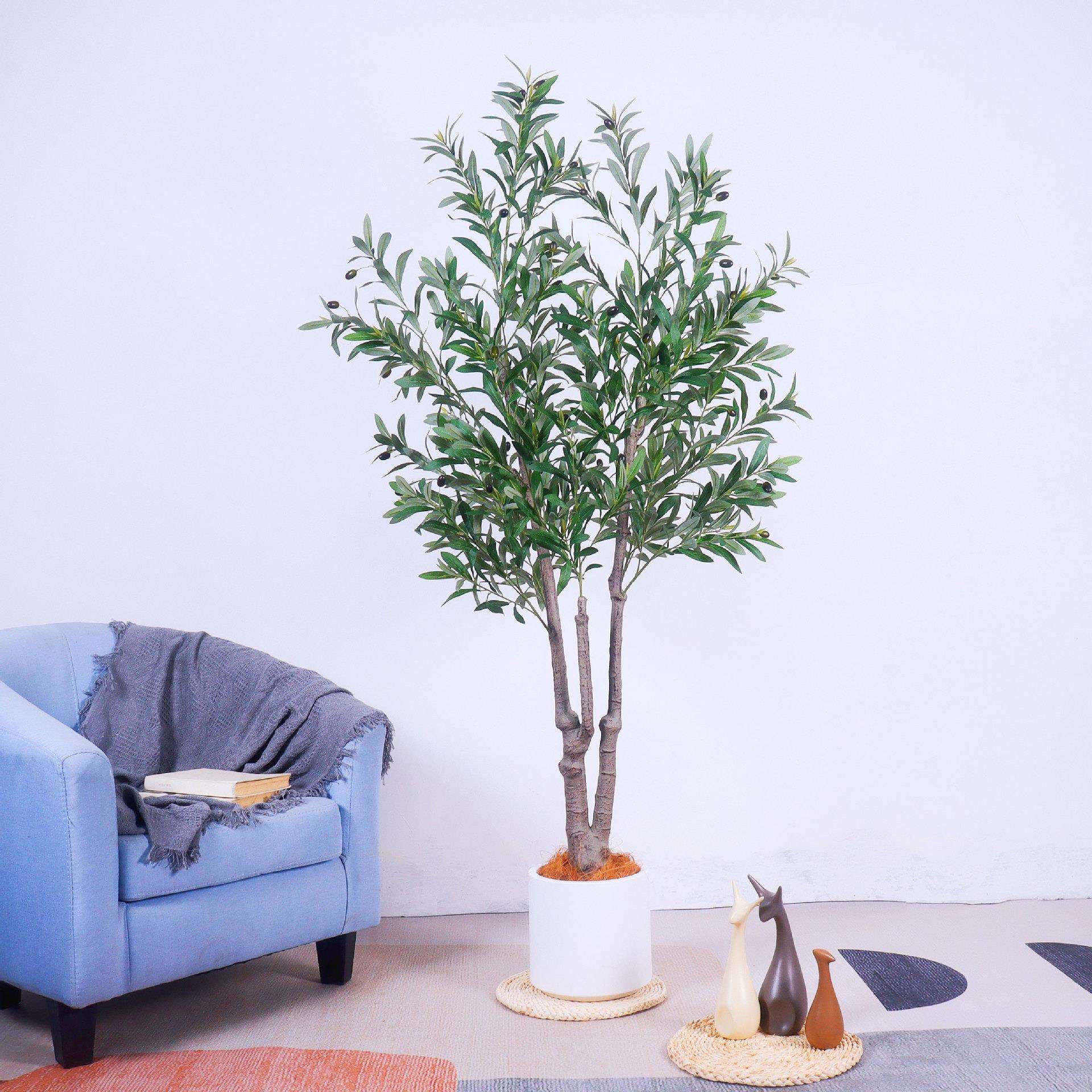 仿真植物橄榄树盆栽家居客厅室内落地大型绿植不掉叶新款异形假树