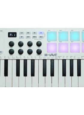 M-VAVE SMK-25 MIDI键盘 控制器 便携编曲键盘 RGB打击垫键盘