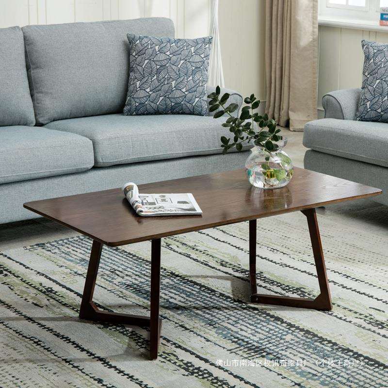 简约现代简易实木圆形茶几北欧长方形小茶桌客厅桌子店铺边几