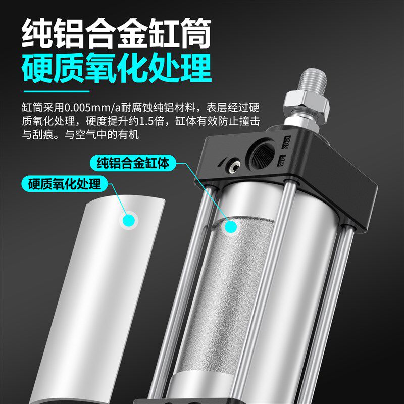 标准气缸SC63/80/100/125套装总成手动控制大推力压豆腐烟叶配件
