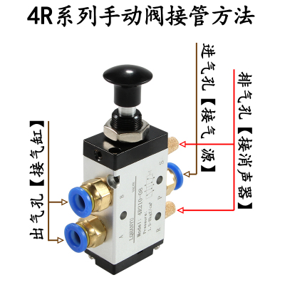 【精品】气动手动阀SH402拉阀3A气缸开关换向阀4H210-08二位五通R