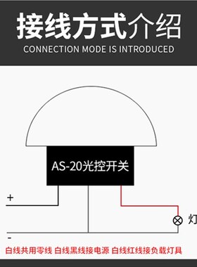 光控开关220V防雨AS-20自动晚上亮光感应开关智能路灯光控控制器