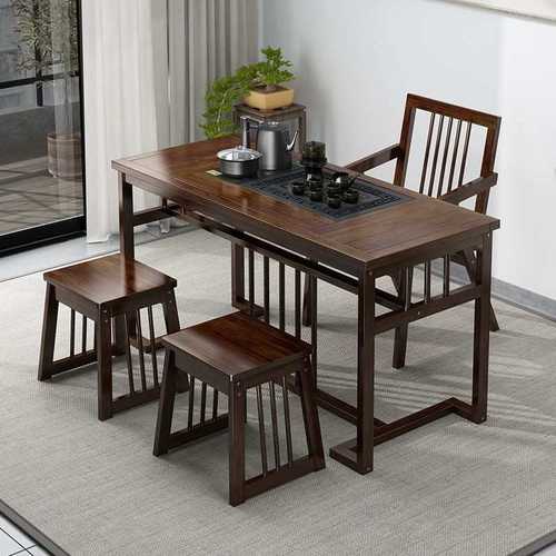 新中式阳台茶桌椅组合非实木泡茶桌小户型茶桌烧水壶一体喝茶桌子