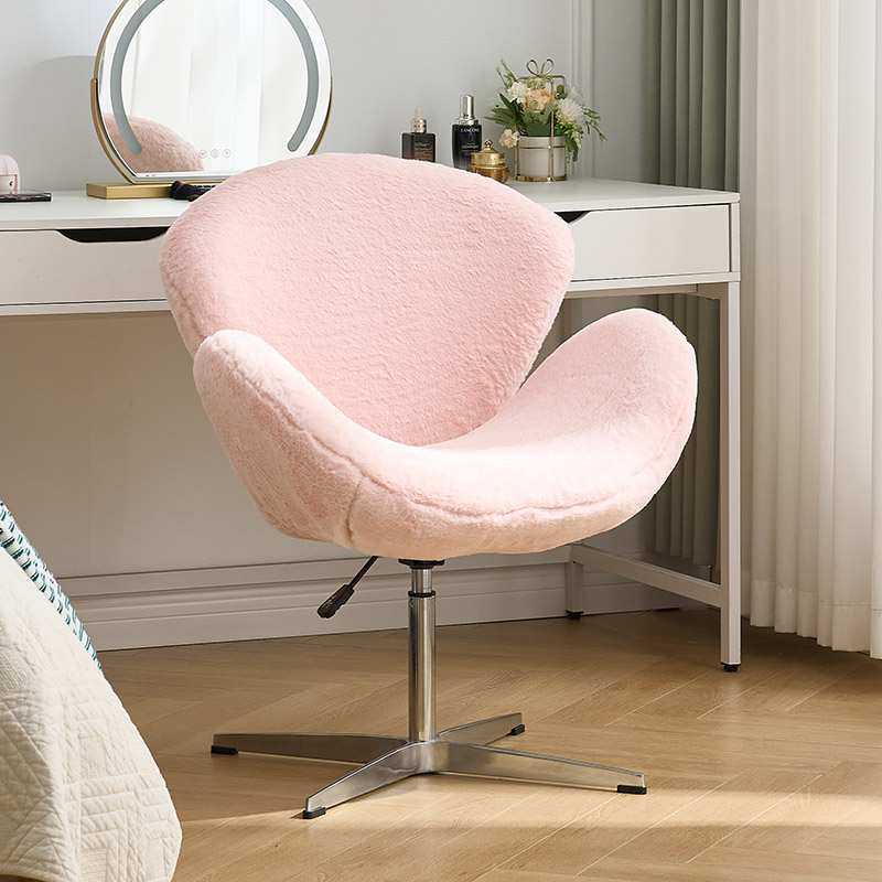 奶油风天鹅梳妆化妆椅单人休闲椅 皮布艺可升降旋转设计师沙发椅,3C数码配件,USB灯,淘宝优惠券,粉丝福利购,淘宝优惠卷