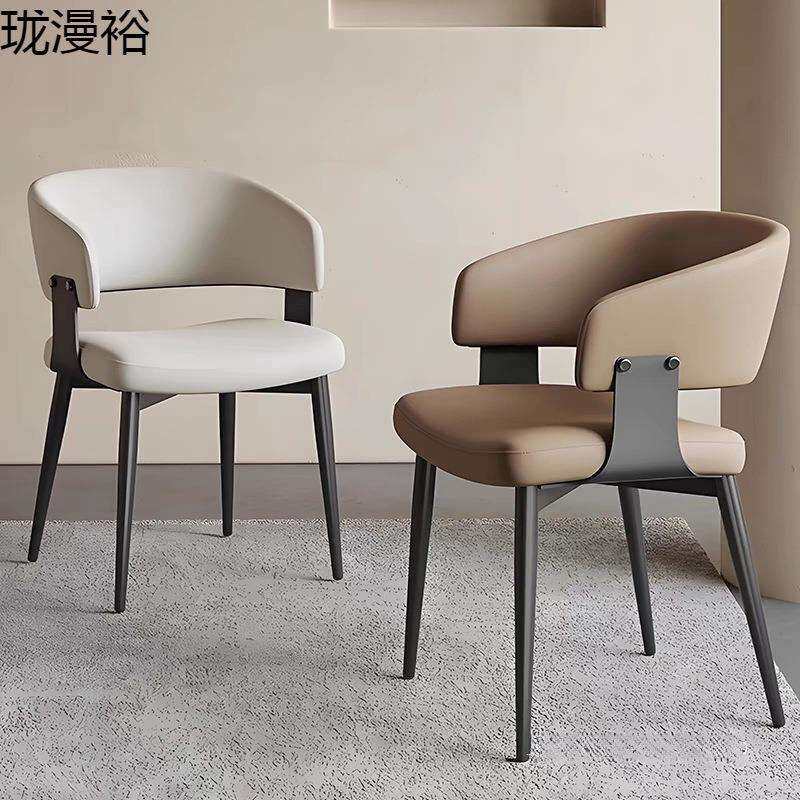 轻奢高级餐椅家用餐桌椅靠背椅子设计师现代简约意式中式创意法式