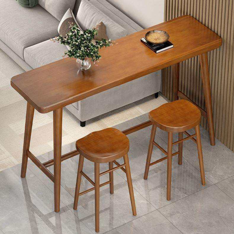 实木长条吧台桌家用阳台桌新款靠窗窄桌子奶茶店酒吧高脚桌椅靠墙