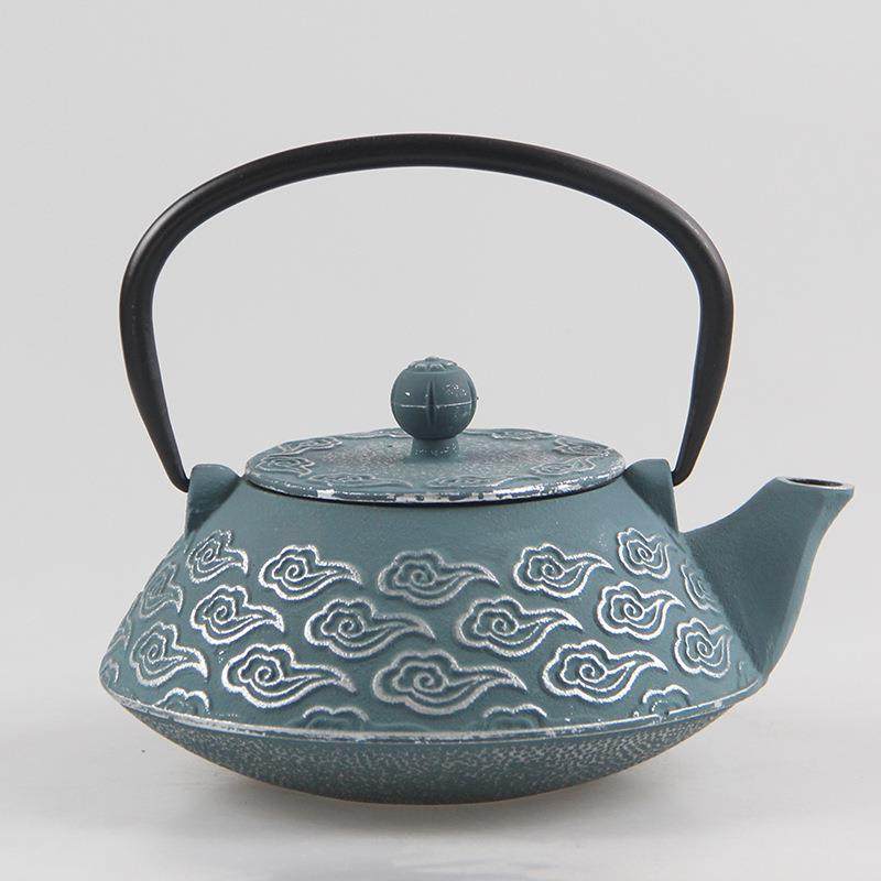 800ml祥云铸铁壶带过滤网煮水泡茶生铁茶壶茶室摆件2-3人用茶壶