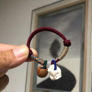 脚链手链红绳手链桃婴儿孩子体重惊骨猪压惊篮手工桃核备注成人