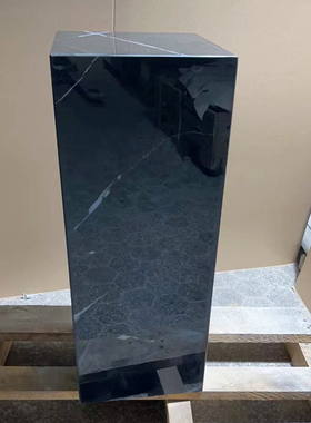 岩板黑白根亮光轻奢底座 雕塑摆件展台 售楼处酒店艺.术品装饰台
