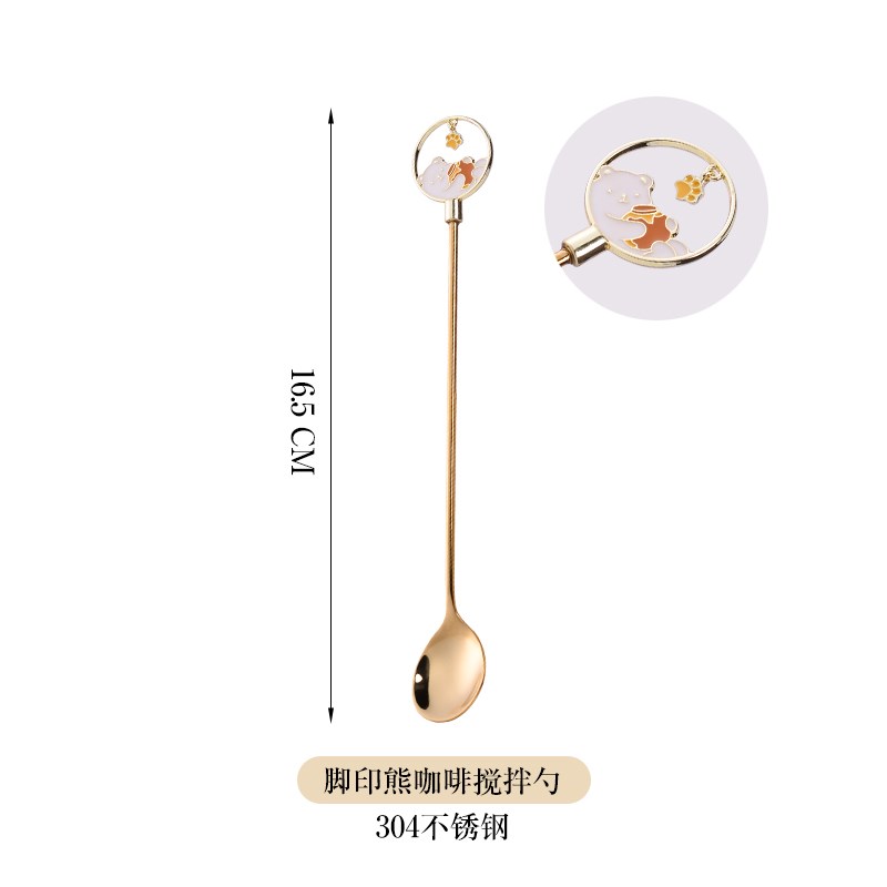 精致小勺子304不锈钢长柄咖啡勺杯子用调羹家用T牛奶搅拌棒搅拌勺
