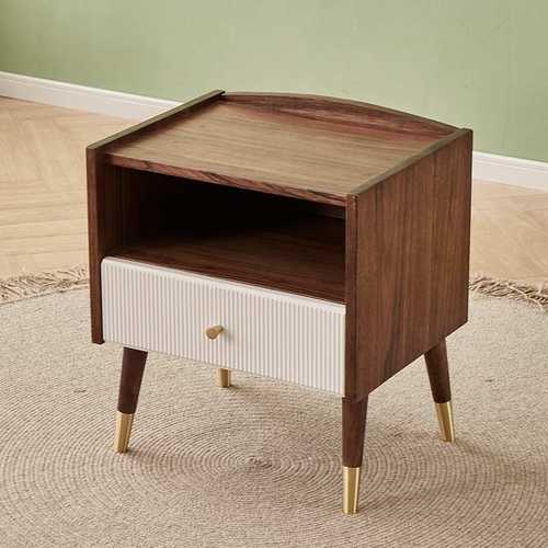 简约北欧黑胡桃木床头柜轻奢实木床头柜现代床边柜抽屉储物柜