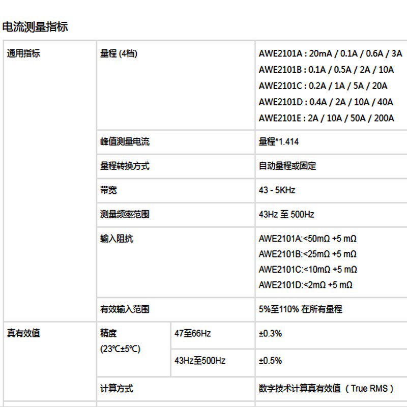 单相电参数测量仪功率计AWE2101BAWE2101CAWE2101DAWE2101
