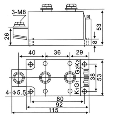 软启动变频器专用MTK200A1600V  单向晶闸管可控硅模块 MTK200A