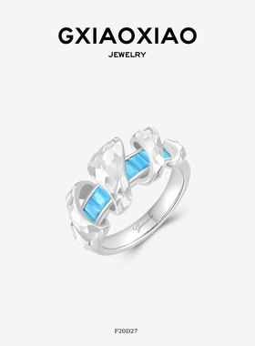 G XIAOXIAO 法式高级设款气质百搭几何扭形戒指 F20D27