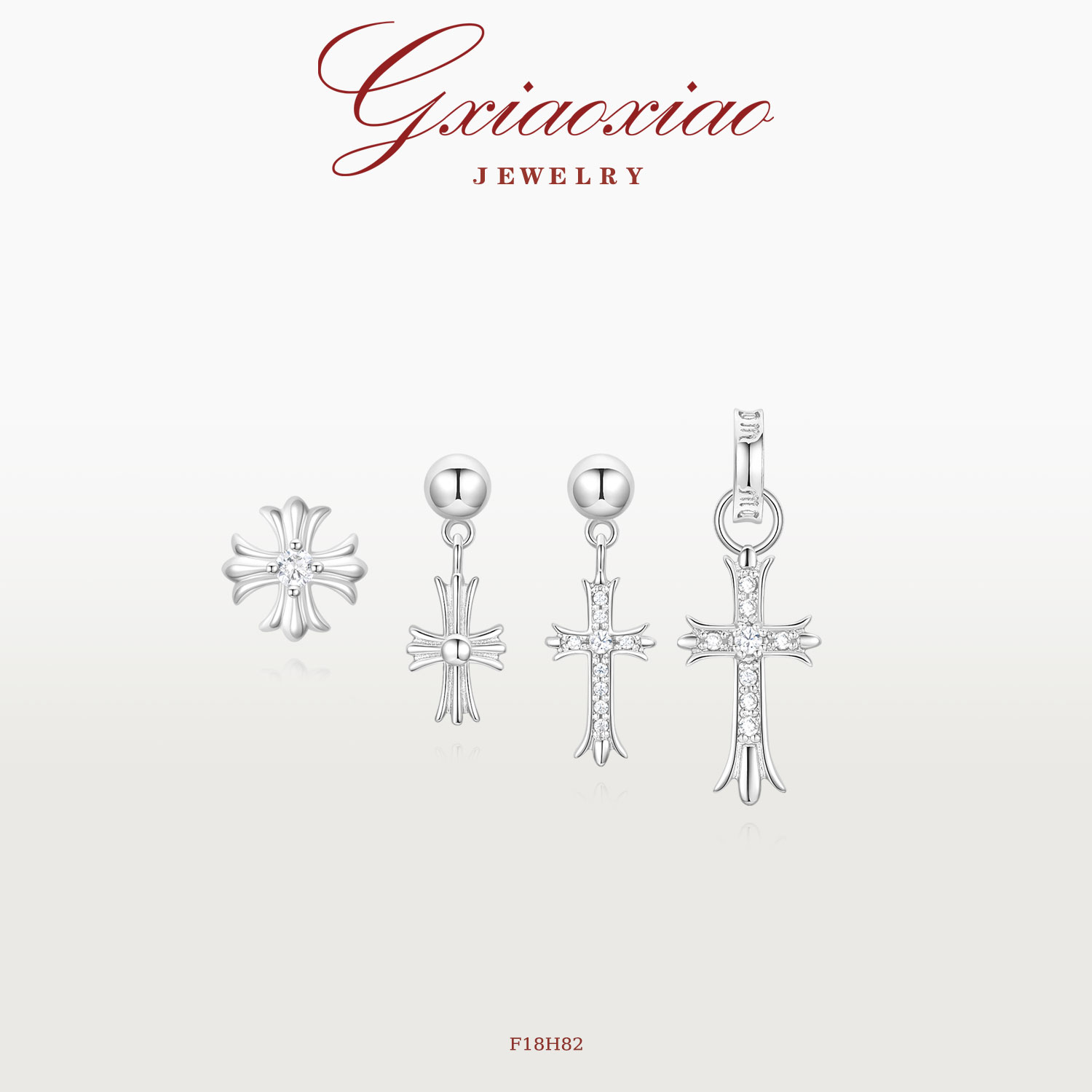 GXIAOXIAO时尚十字花四件套耳环